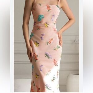 Lichi floral embroidery dress spaghetti strap size small